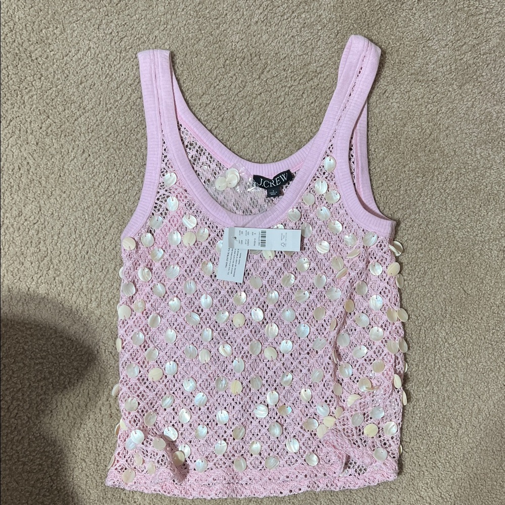 J. Crew Light Pink Sequin Tank Top